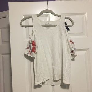 american eagle white cold shoulder